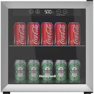 18.9 in. 48-Bottles Wine and Beverage 48-Can Beverage Cooler Fridge in Stainless Steel with Digital Thermostat