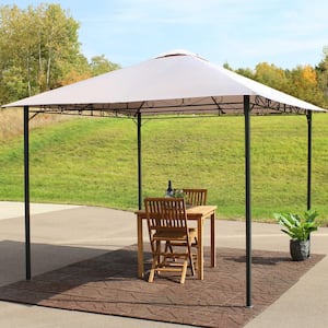 10 ft. x 10 ft. Grays Steel Gazebo with Weather-Resistant Fabric Top
