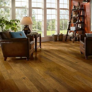 American Vintage Vermont Syrup Hickory 3/8 in. T x 5 in. W Hand Scraped Engineered Hardwood Flooring (25 sq. ft./Case)