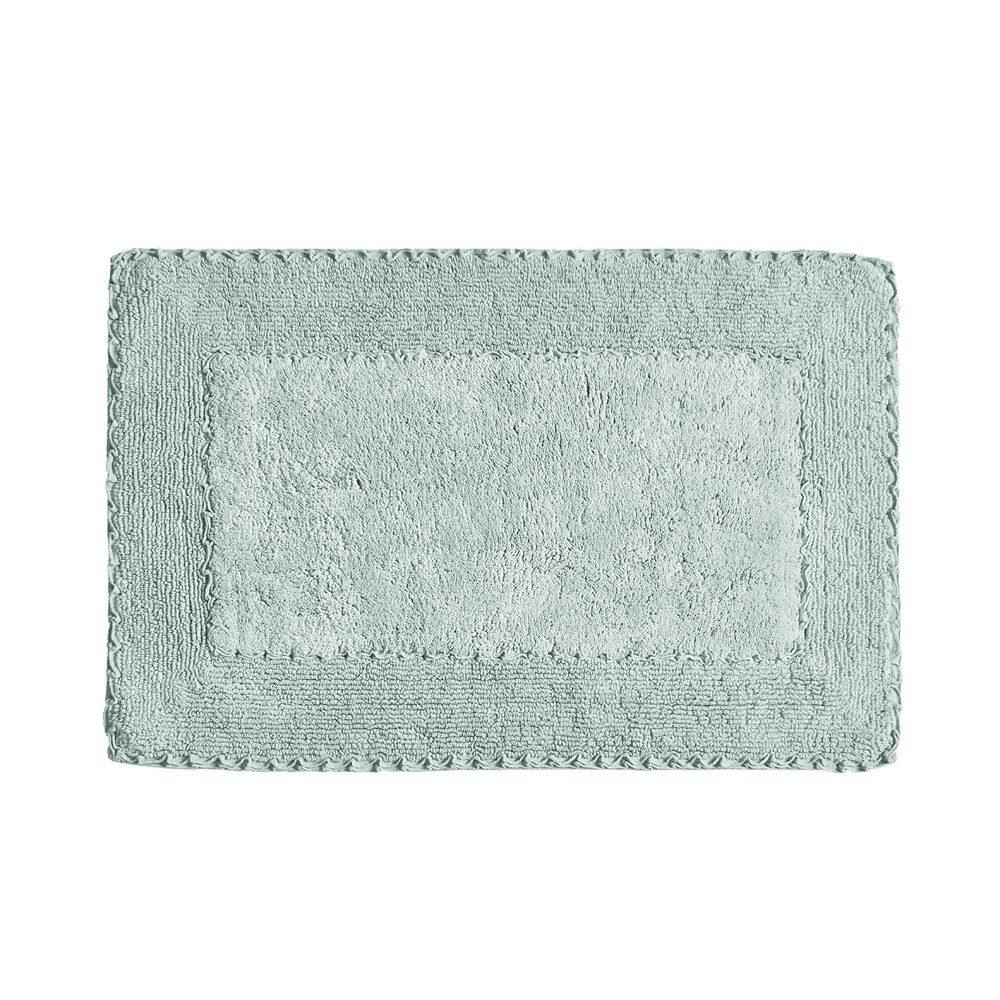 Ruffle Cotton Border Aqva Blue 27 in. x 45 in. Bath Rug price history on PriceWatchPro