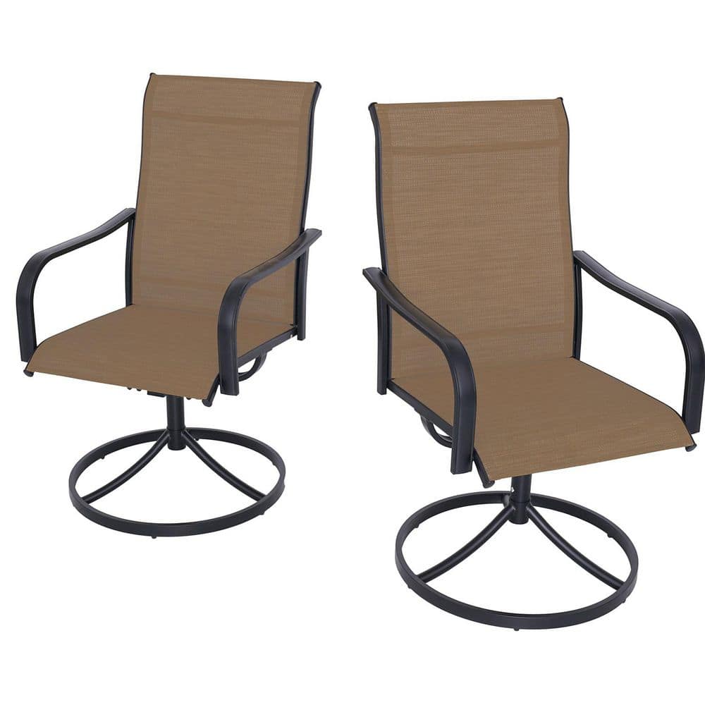 Swivel Sling Metal Patio Outdoor Dining Armchair-Yellow (2-Pack) price history on PriceWatchPro