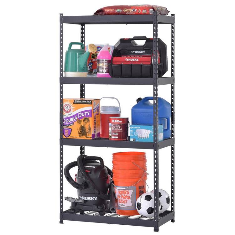Husky 4Tier Heavy Duty Boltless Steel Garage Storage Shelving Unit in