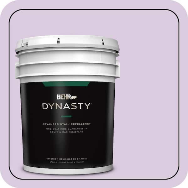 BEHR DYNASTY 5 gal. #660C-2 Violet Mist Semi-Gloss Enamel Interior Stain-Blocking Paint & Primer