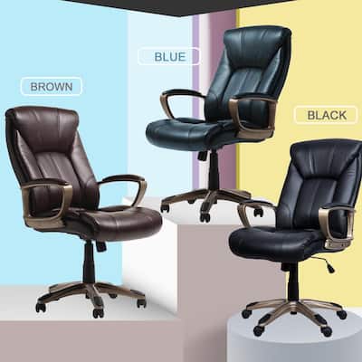Office Chair, Ergonomic Office Chair, with Waist Support-BLACK