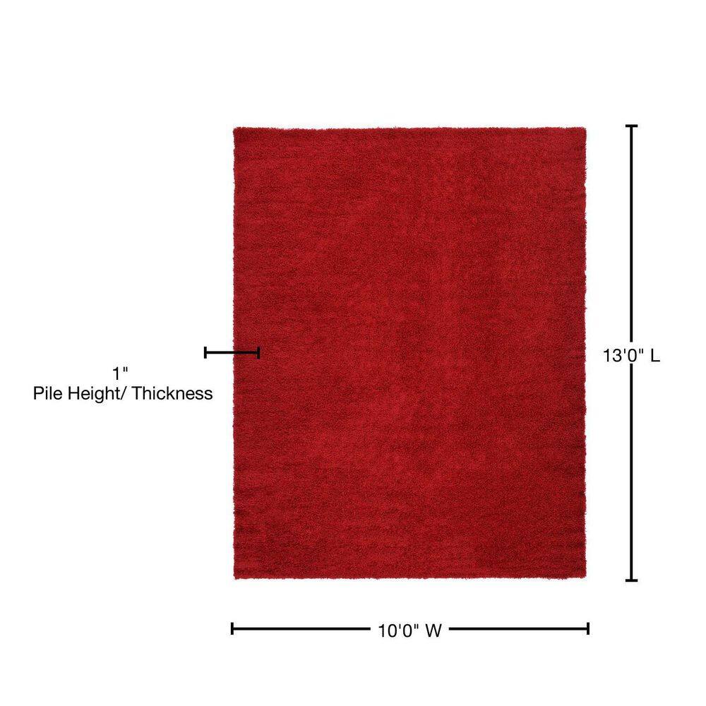 Cherry Red Luxe Shag 10'x13' Reversible Area Rug