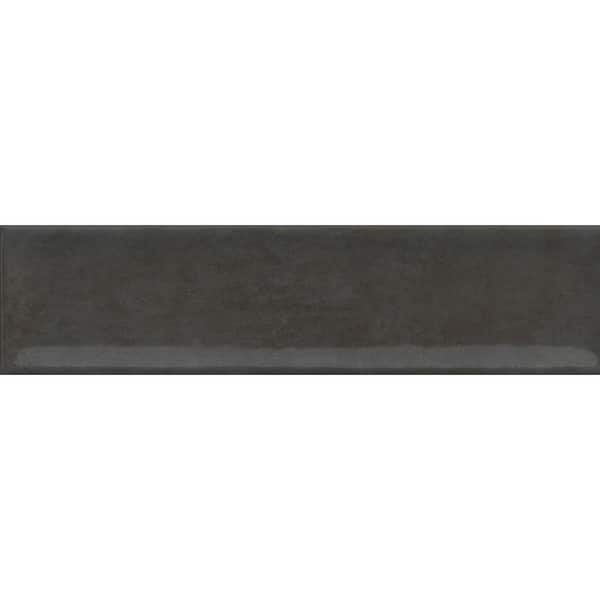 EMSER TILE Raku Charcoal 3 in. x 12 in. Glossy Ceramic Wall Tile (6.3 sq. ft./Case)