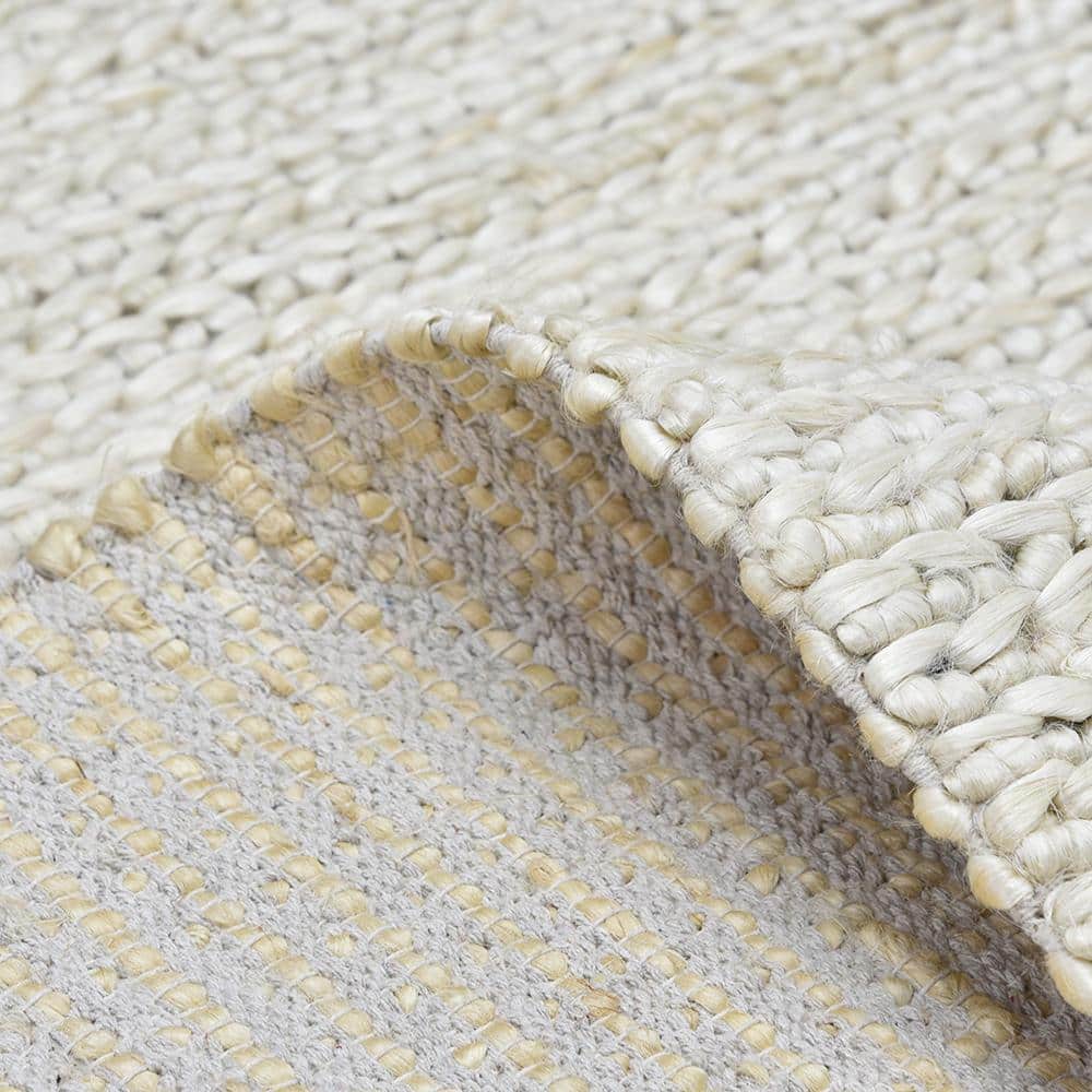 Transitional Hand-Knotted Beige Cotton Area Rug, 9' x 12'
