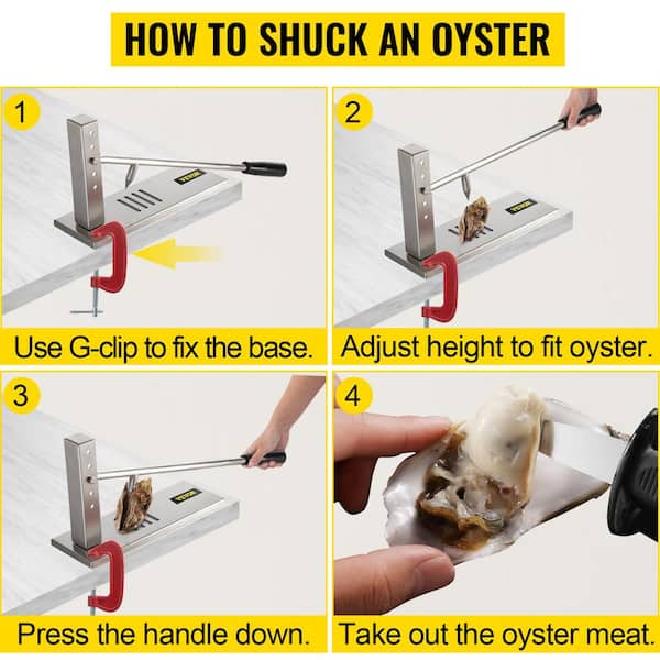 VEVOR Stainless Steel Oyster Shucker Tool Set Clam Opener Machine