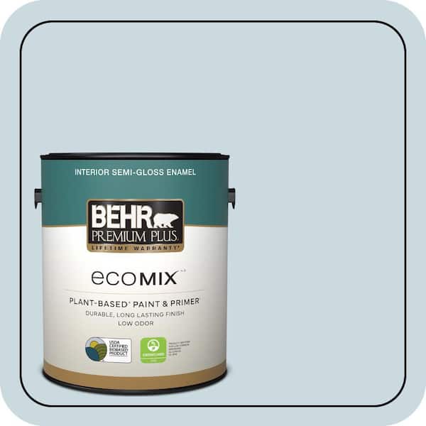 1 gal. #MQ3-53 Sky Light View Semi-Gloss Enamel EcoMix Plant-Based Interior Paint & Primer