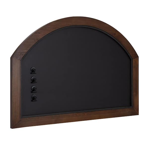Kate and Laurel Haldron 24 in. x 36 in. Walnut Brown Wooden Framed Chalkboard Memo Board