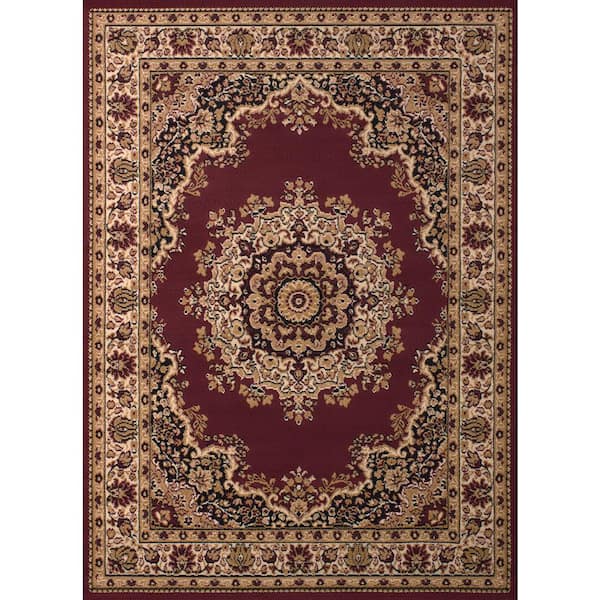 Floral Kerman Black 2 ft. 3 in. x 7 ft. 2 in. Indoor Area Rug