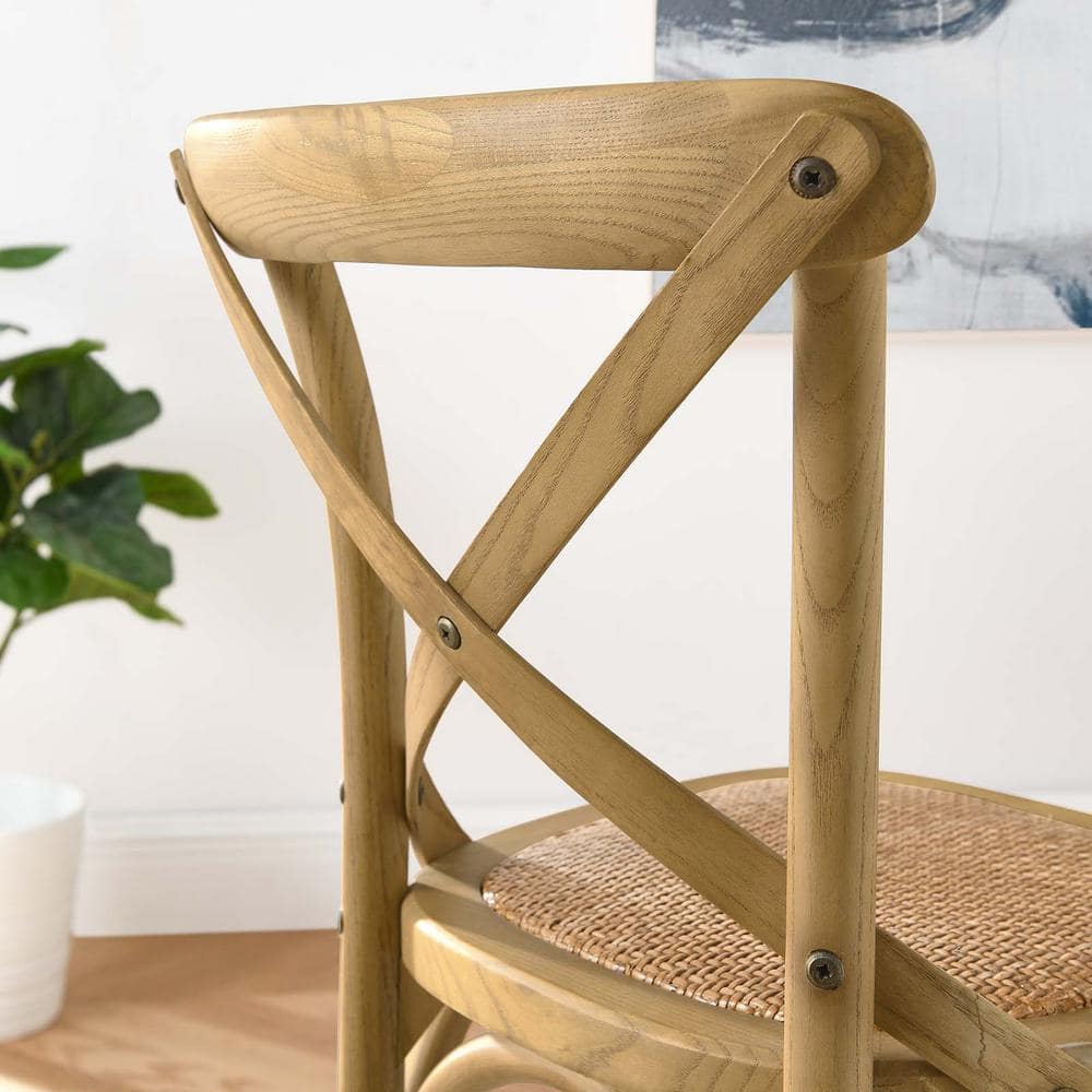 Charmwood Elm and Rattan 19" Counter Stool in Natural