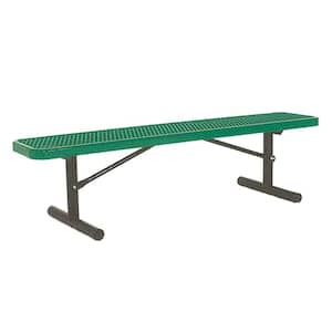 Portable 6 ft. Green Diamond Commercial Park Bench without Back