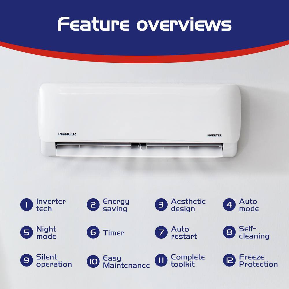 24,000 BTU White Wall-Mounted Ductless Mini Split Heat Pump