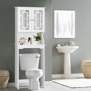 67 in. H x 23.5 in. W x 9 in. D White Over-the-Toilet Storage with Adjustable Shelf