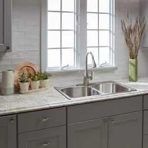8 ft. Left Miter Laminate Countertop Kit Included in Spring Carnival Granite with Full Wrap Ogee Edge