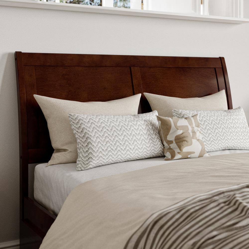 Portland Walnut Full Platform Bed with Storage Drawers