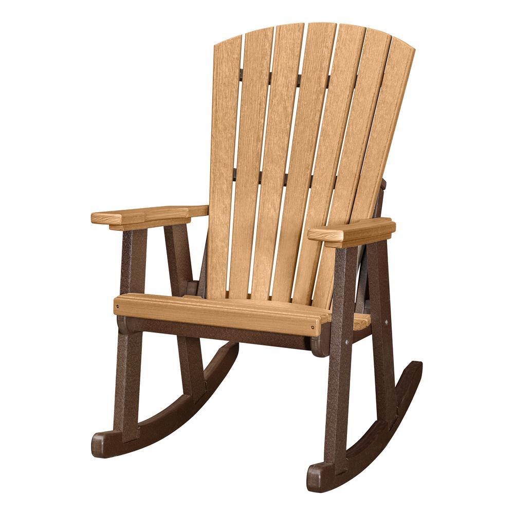 Cedar and Tudor Brown High-Back Rocking Chair with Arms
