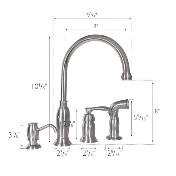 Single Control Kitchen Faucet hotsell w/side spray and soap dispenser