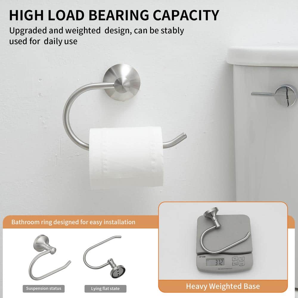 Brushed Nickel Wall Mounted Round Toilet Paper Holder