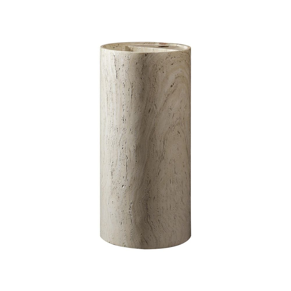 MEDUNJESS 16 in. L x 16 in. W Stone Resin Solid Surface Pedestal Sink ...