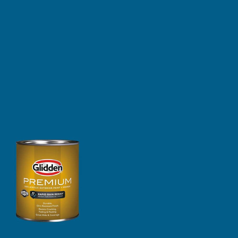 Glidden Premium 1 qt. PPG1157-7 Blue Flame Semi-Gloss Exterior