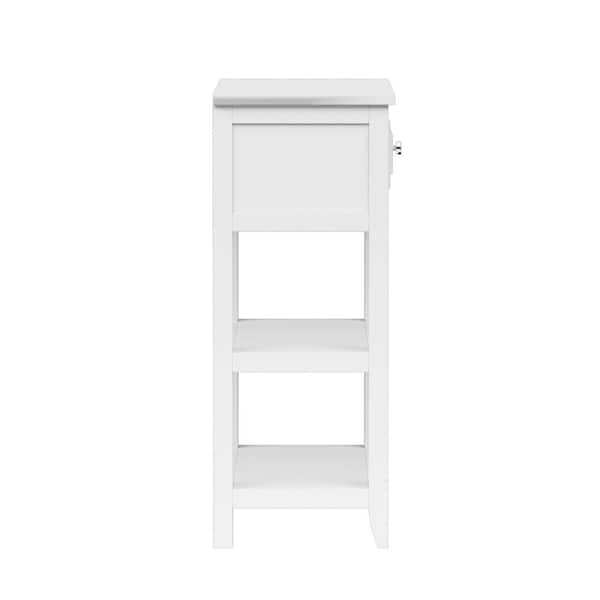 Johnston 15 in. W x 28 in. H x 11-1/8 in. D 2-Shelf Bathroom Linen Storage Floor Cabinet in White