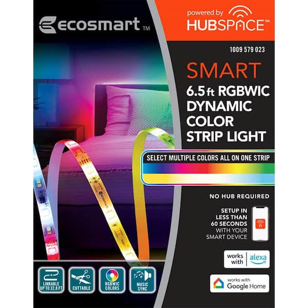 EcoSmart 32.8 ft. RGB Color Changing Dimmable LED Strip Light with