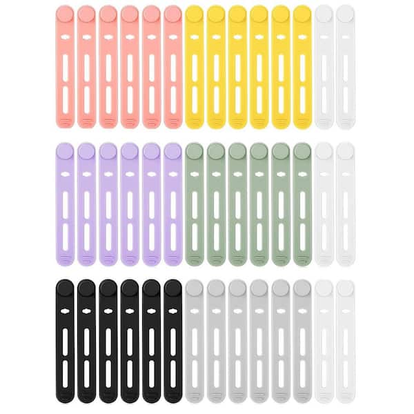 Silicone Cable Ties Reusable Elastic Cord Straps Multicolor Organizer for Bundling Fastening Earphones 42 Pieces