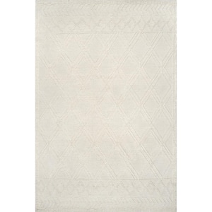 Contemporary Ivory 8 ft. 6 in. x 11 ft. 6 in. Trellis Natti Indoor Area Rug