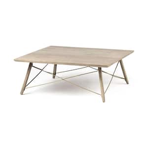 Mariana 40 in. Square Solid Manufactured Wood Brown Coffee Table