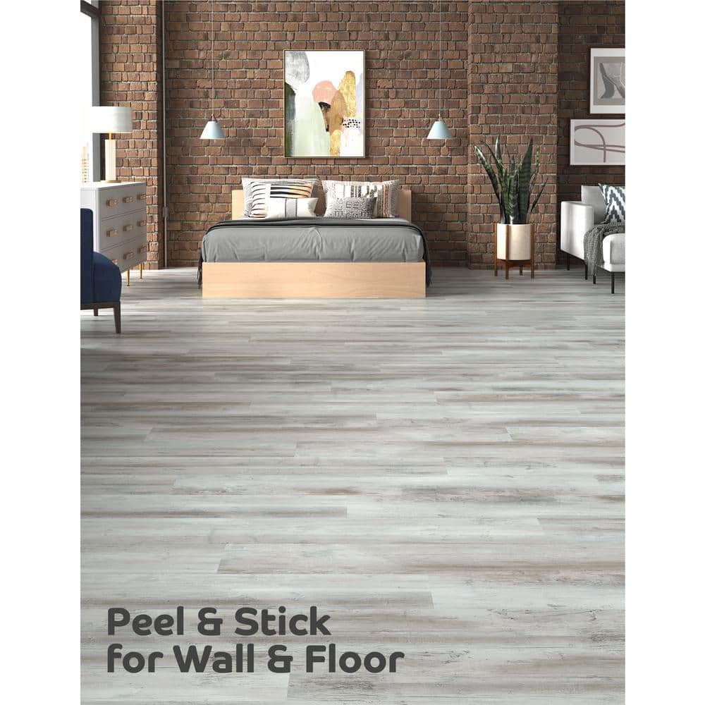 Iced Barnwood Gray Peel and Stick Vinyl Plank Flooring