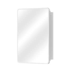 24 in. W x 32 in. H Medium Rectangular White Aluminum Alloy Framed Recessed/Surface Mount Medicine Cabinet with Mirror