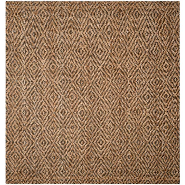 SAFAVIEH Natural Fiber Beige/Gray 5 ft. x 5 ft. Square Geometric Area Rug