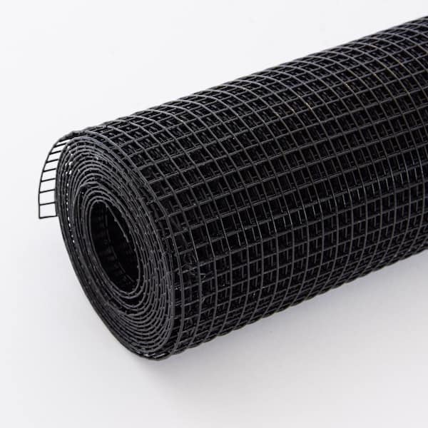 36 in. x 100 ft. 21 Gauge 1/4 inch Black Vinyl Hardware Cloth, Black Welded Wire Fence Supports Poultry Netting Cage