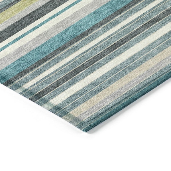 Chantille Machine Washable Indoor/Outdoor Abstract ACN2330 Teal 2 ft. 3 in. x 7 ft. 6 in. Runner Rug