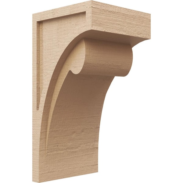 Ekena Millwork 10 in. x 10 in. x 20 in. Series 2 Wide Viola Rough Cedar Woodgrain Timberthane Polyurethane Corbel, Primed Tan