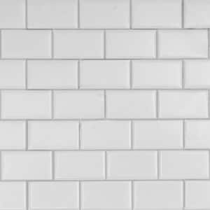 10 in. x 10 in. White Subway Vinyl Peel and Stick Wall Tile Backsplash (4-Pack)