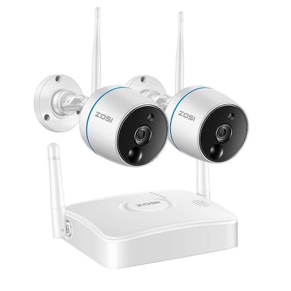 ZOSI 4-Channel 1080p NVR Security Camera System with 2 Wireless Bullet Cameras