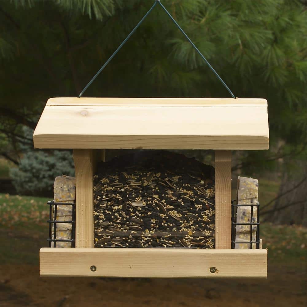 Large Cedar Wood Ranch Style Hanging Bird Feeder