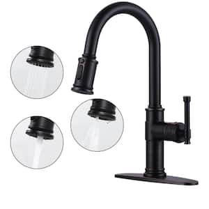 High-Arc Single Handle Pull Down Sprayer Kitchen Faucet Stainless Steel with Power Clean in Oil Rubbed Bronze