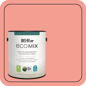 BEHR ECOMIX 1 gal. #170B-4 Cool Melon Flat Plant-Based Interior Paint ...