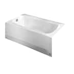Cambridge 60 in. Left Drain Rectangular Alcove Soaking Bathtub in Arctic White