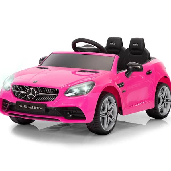 Tobbi 12V Licensed Mercedes Benz SLC300 Kids Ride On Car w LED Lights Up to 3.1 Mph Pink