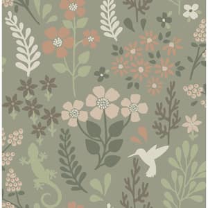 Karina Green Meadow Matte Non-Pasted Non-Woven Wallpaper Sample