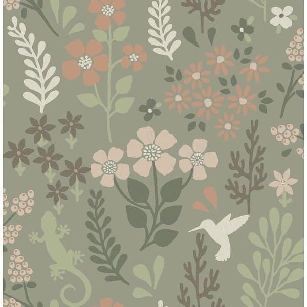 Advantage Karina Green Meadow Matte Non-Pasted Non-Woven Wallpaper Sample