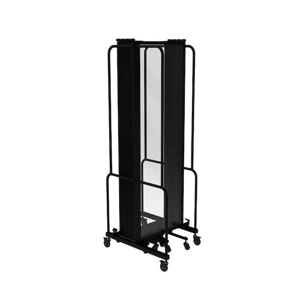HAMPDEN FURNISHINGS Otis Collection Portable Room Divider, 9 Transparent Panels, Black Frame