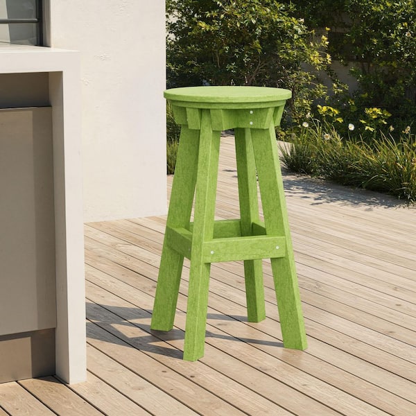 Wildridge Heritage Lime Green HDPE Plastic Outdoor Bar Stool LCC