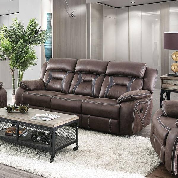 William S Home Furnishing Flint 37 75 In Brown Black Solid Leather 3 Seat Motion Sofa With Reclining Cm6565 Sf The Depot William S Home Furnishing Flint 37 75, Rhet Italian All Leather Power Reclining Sofa
