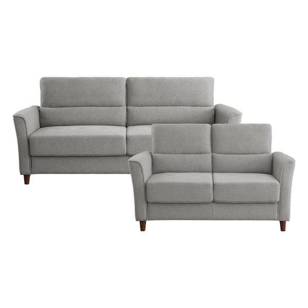 EVERGLADE HOME Tolley 139 in. W Flared Arm Fabric Rectangle Sofa in Gray with 5-Seats